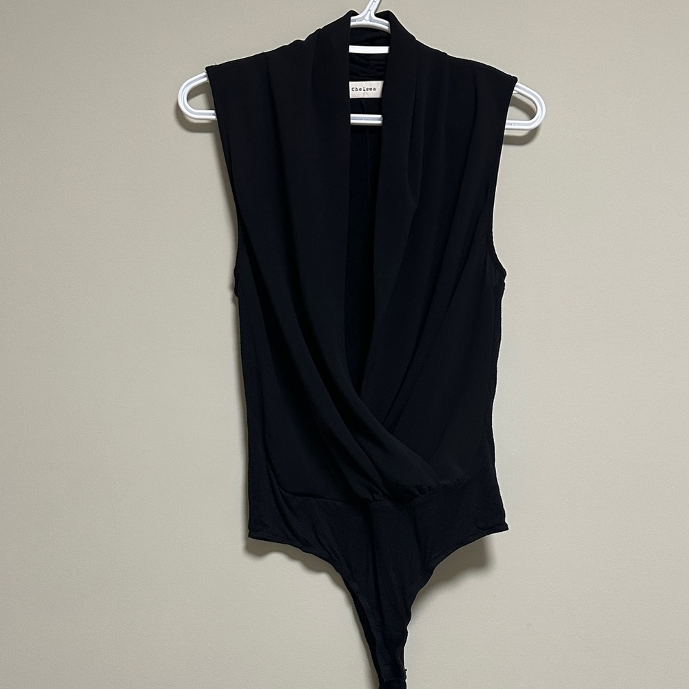 Black Draped Bodysuit